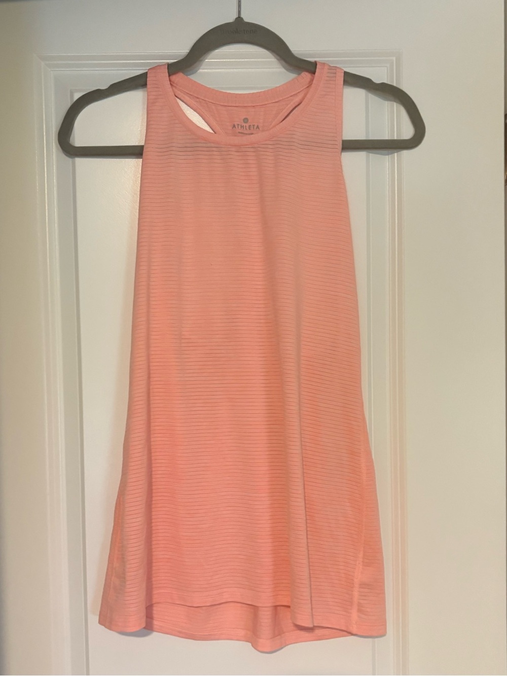 Athleta Orange Striped Racerback Tank Top Size Small Athletic Workout